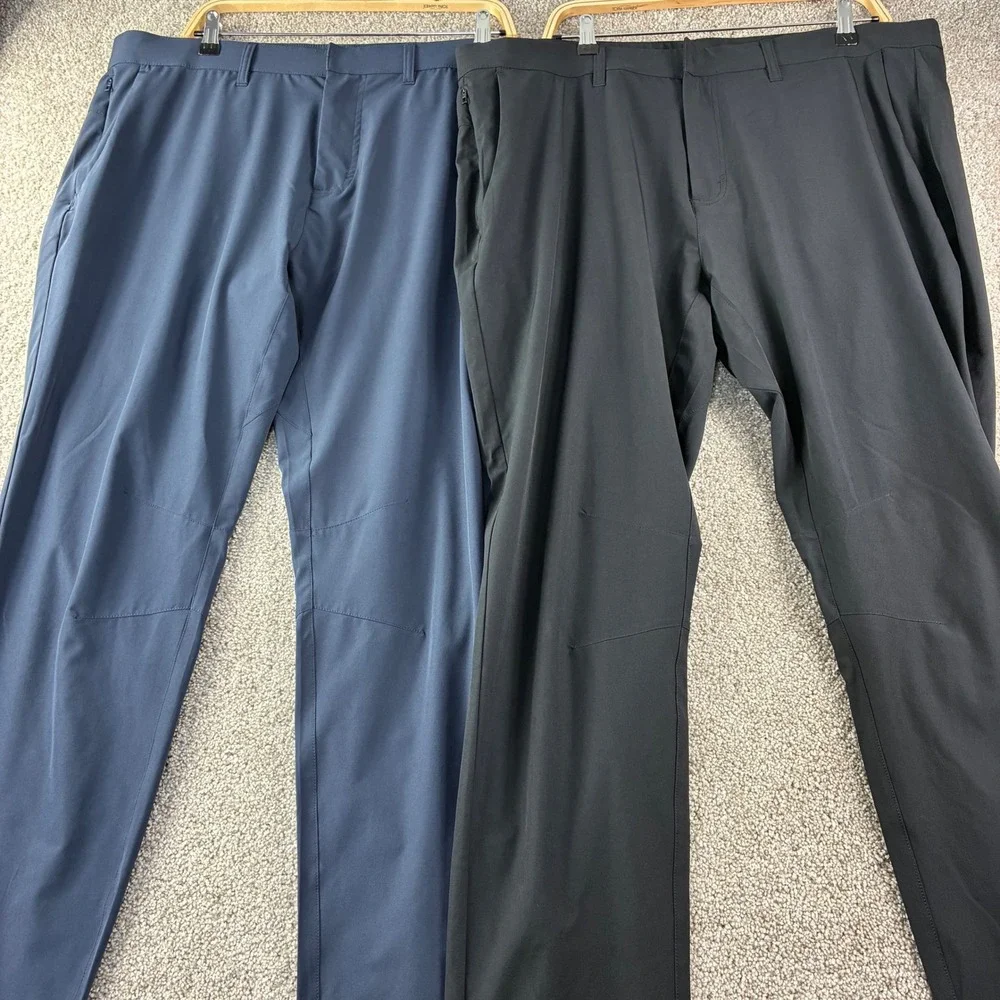 Fabletics The Don Trouser Pants Bundle Men 40x30 Navy Black Performance Golfcore
